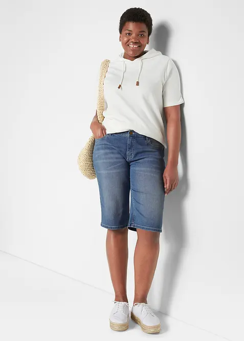 Bermuda di jeans elasticizzati comfort, bonprix