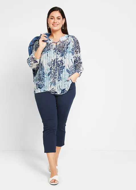 Pantaloni cropped elasticizzati, bonprix