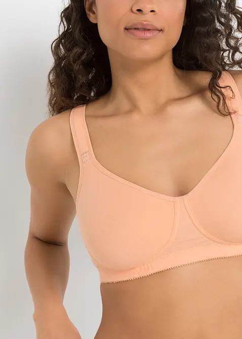 Reggiseno t-shirt senza ferretto con cotone (pacco da 2), bonprix