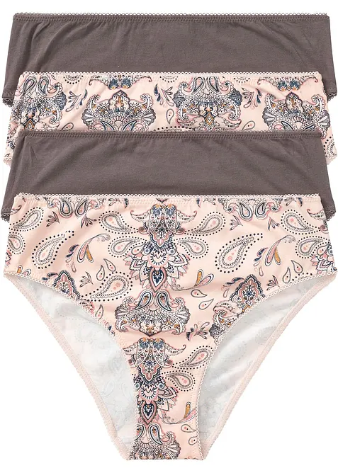 Slip alto con cotone comodo (pacco da 4), bonprix