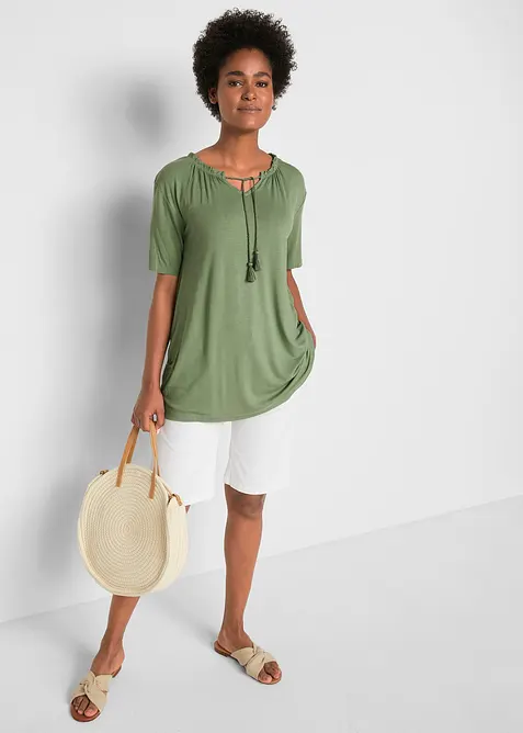 Maglia lunga in misto viscosa, bonprix