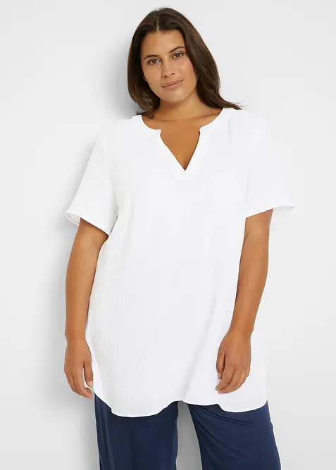 Tunica lunga in mussola di puro cotone, bonprix