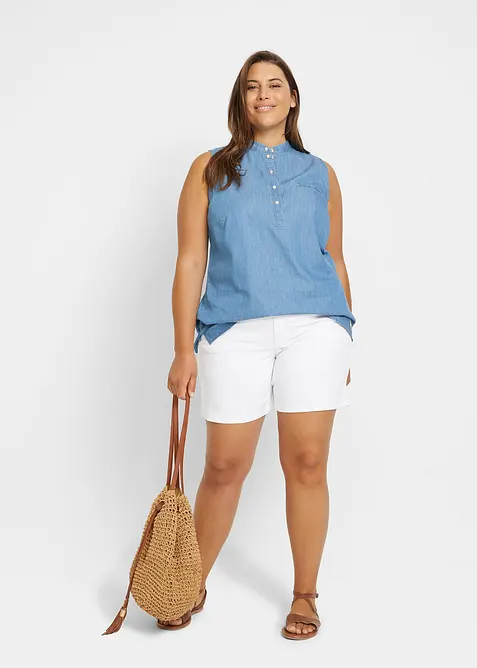 Shorts di jeans slim fit, vita media (pacco da 2), bonprix