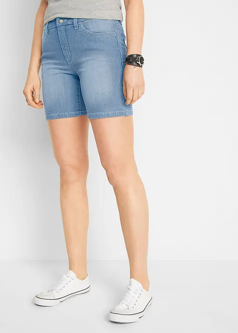 Shorts di jeans slim fit, vita media (pacco da 2), bonprix
