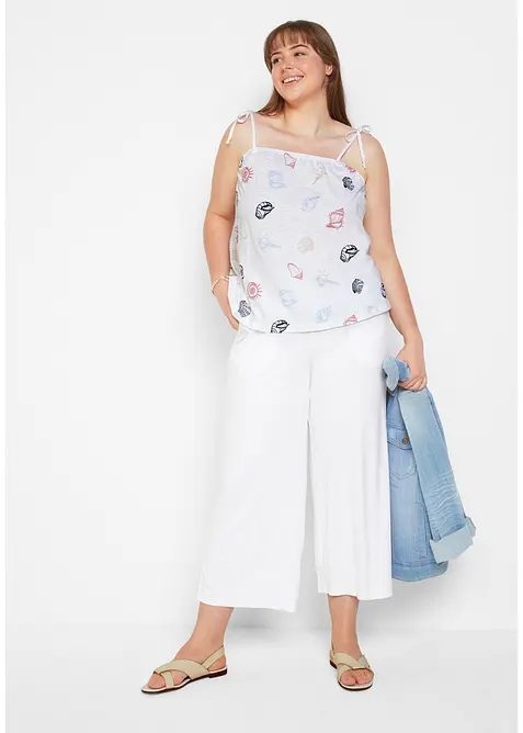 Pantaloni cropped in jersey di misto viscosa fluido, bonprix
