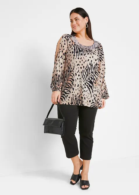 Pantaloni cropped elasticizzati, bonprix