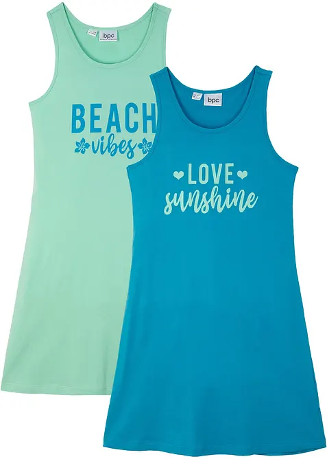 Abito in jersey di puro cotone biologico (pacco da 2), bonprix