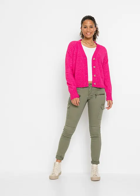 Pantaloni cargo in misto cotone elasticizzato, bonprix