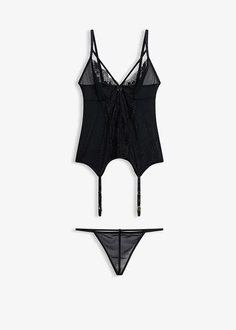 Corsetto con reggicalze e perizoma (set 2 pezzi), bonprix