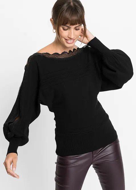 Maglione in filato fine di misto viscosa fluente, bonprix