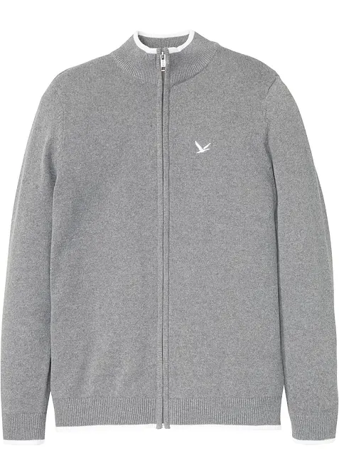 Cardigan in filato fine con colletto dritto e cotone riciclato, bonprix