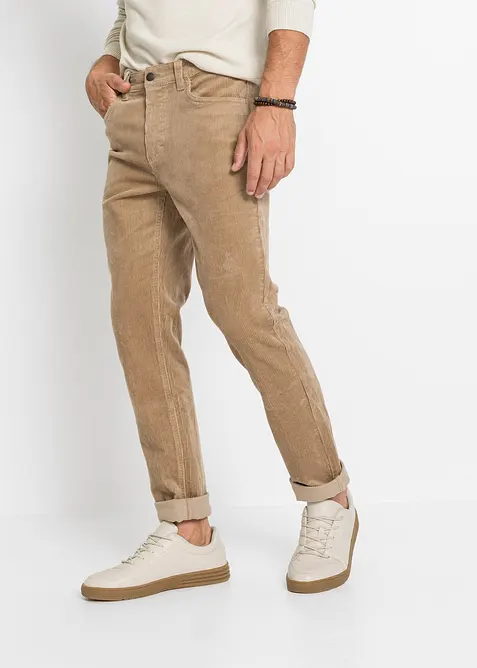 Pantaloni in velluto elasticizzato dal taglio comfort, slim fit, bonprix