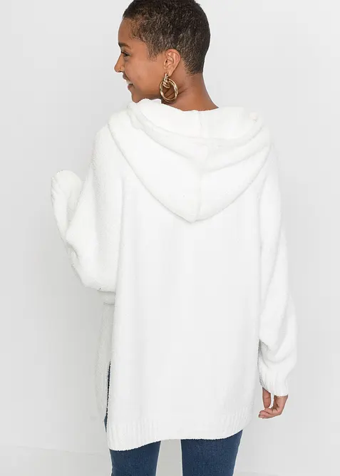 Maglione in pile teddy con cappuccio, bonprix