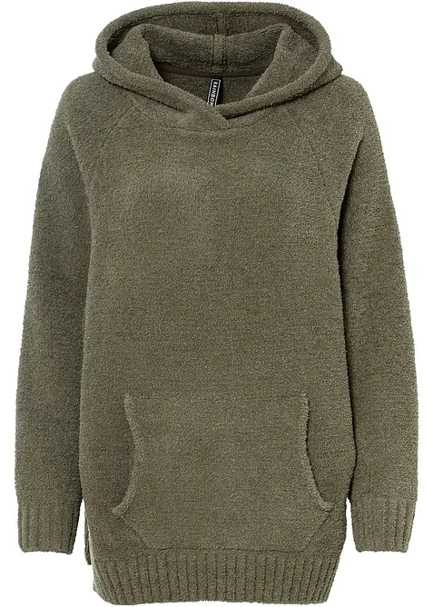 Maglione in pile teddy con cappuccio, bonprix