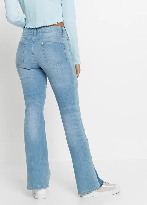 Jeans a zampa, vita media, bonprix