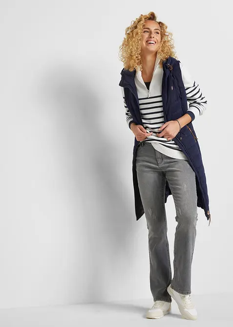 Gilet trapuntato lungo, bonprix