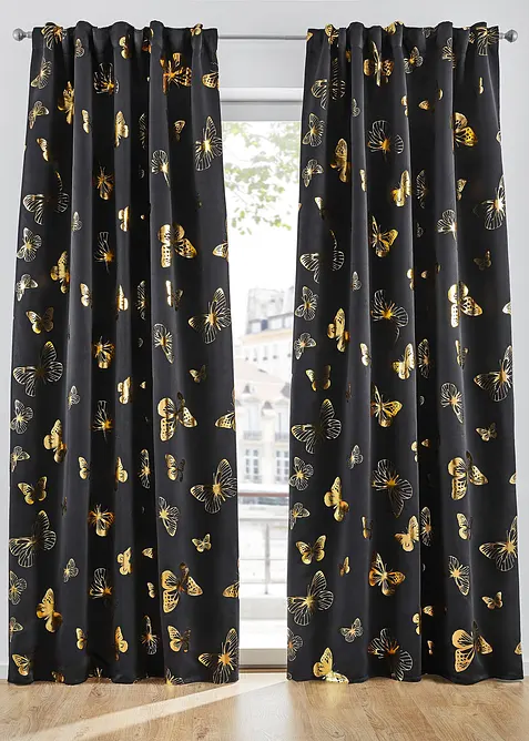 Tenda semioscurante con stampa lucida a farfalle (pacco da 1), bonprix