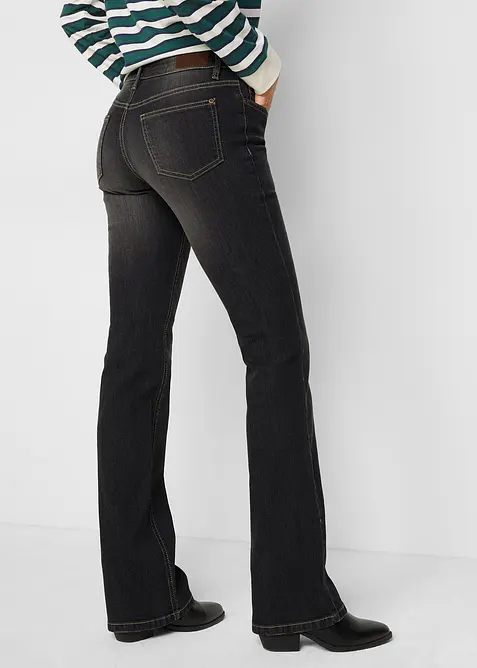 Jeans bootcut elasticizzati confortevoli, vita media, bonprix