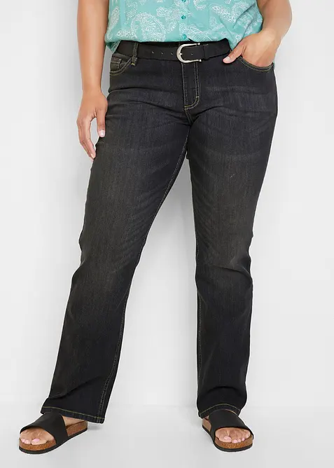 Jeans bootcut elasticizzati confortevoli, vita media, bonprix