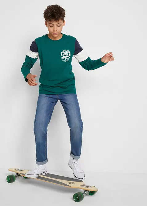 Maglia a maniche lunghe in puro cotone biologico (pacco da 2), bonprix