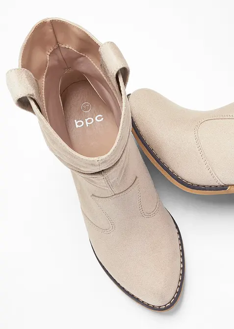 Stivaletti texani con arricciatura, bonprix