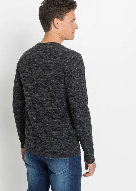 Maglia melange a manica lunga in misto cotone (pacco da 3), bonprix