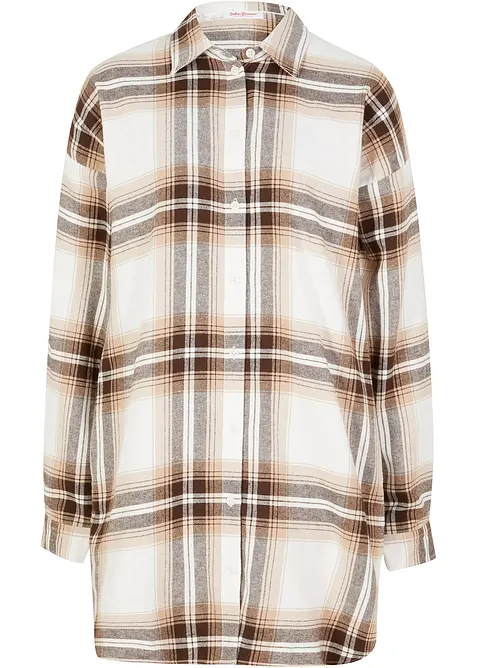 Camicia lunga in flanella di puro cotone, bonprix