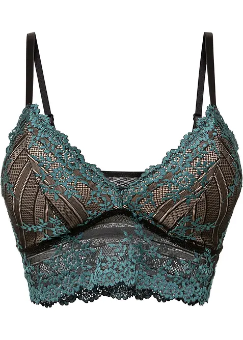 Reggiseno a bustier in pizzo bicolore, bonprix