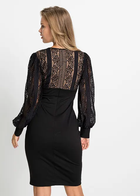 Abito con pizzo che valorizza la silhouette, bonprix