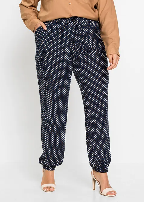 Pantaloni in pura viscosa con elastico in vita, bonprix