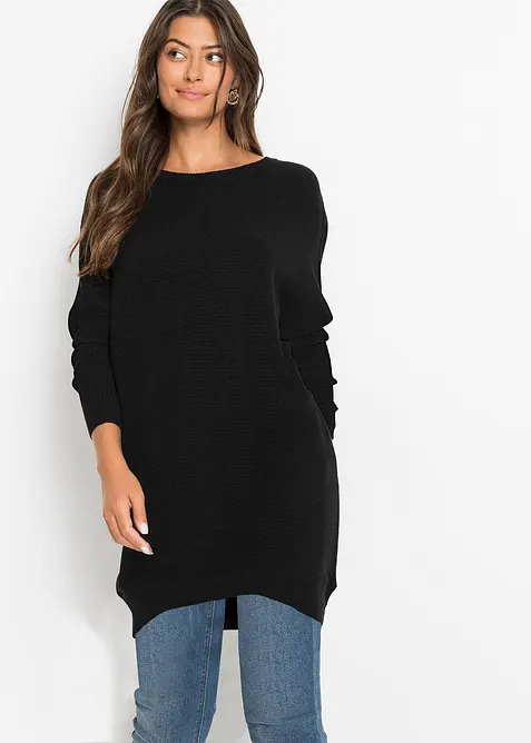 Maglione lungo in misto viscosa, bonprix