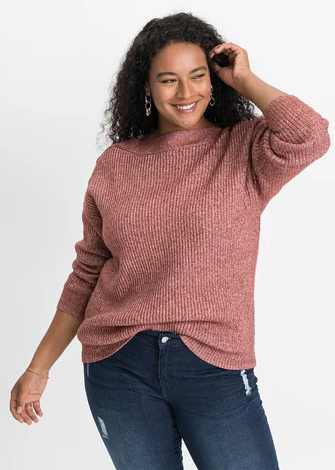 Maglione oversize con bottoni, bonprix