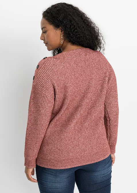 Maglione oversize con bottoni, bonprix