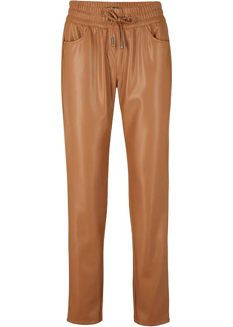 Pantaloni in similpelle con elastico in vita, bonprix