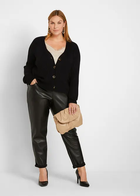 Pantaloni in similpelle con elastico in vita, bonprix
