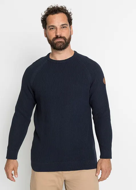Maglione in filato grosso con cotone riciclato, bonprix