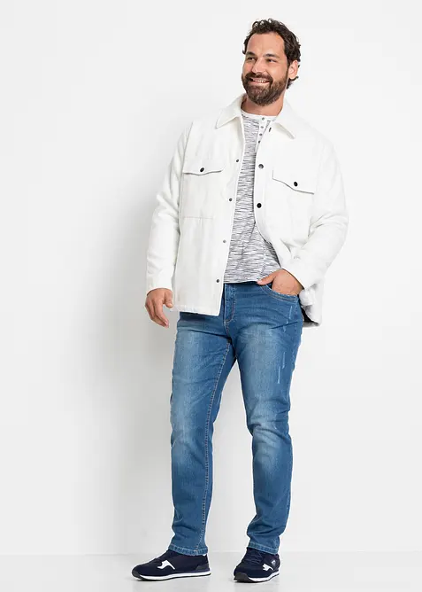 Maglia serafino a maniche corte in puro cotone, bonprix