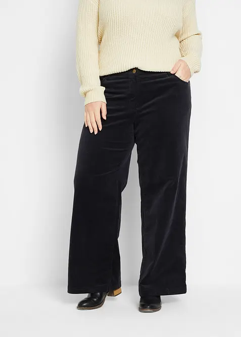 Pantaloni larghi in velluto a coste misto cotone, bonprix