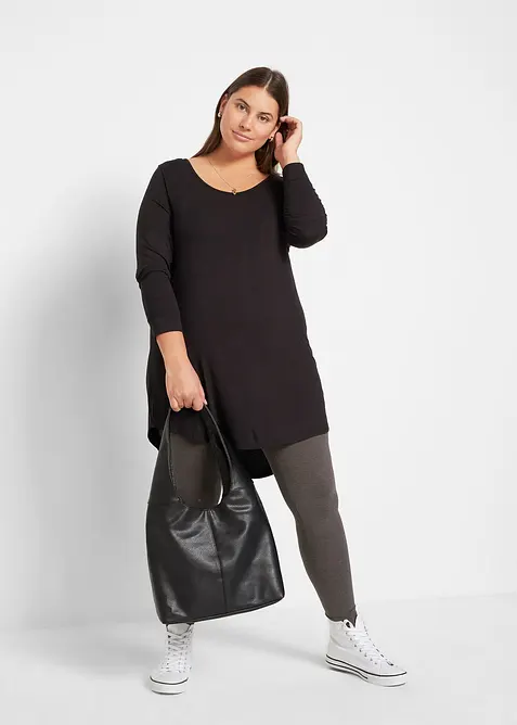 Maglia lunga a maniche  lunghe con viscosa, bonprix