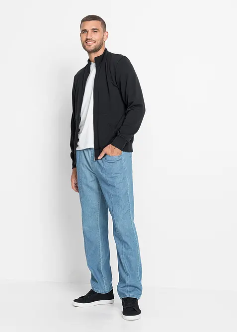 Felpa con zip a collo dritto, bonprix