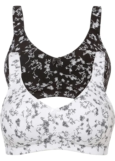 Reggiseno senza ferretto con cotone biologico morbido (pacco da 2), bonprix