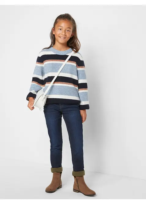 Jeans termici con fodera di jersey, vita media, bonprix