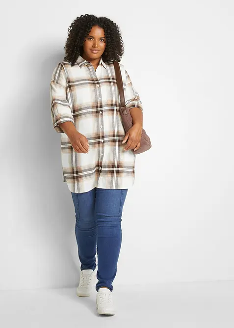 Camicia lunga in flanella di puro cotone, bonprix