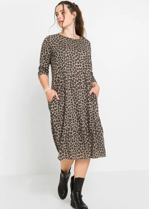 Abito a palloncino in maglina, bonprix