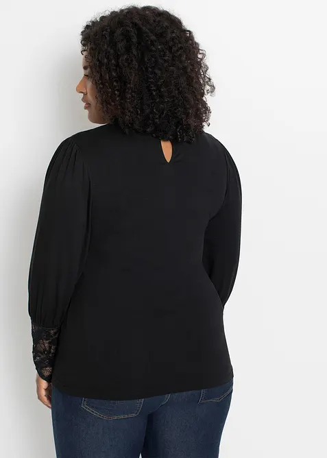 Maglia a maniche lunghe in misto viscosa, bonprix