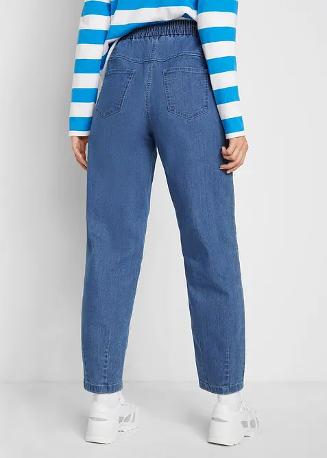 Mom jeans con cinta comoda, vita alta, bonprix