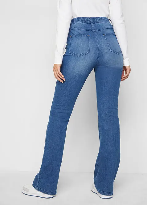 Jeans bootcut con cinta comoda, vita alta, bonprix