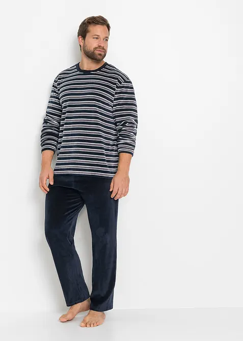 Pigiama in ciniglia morbida a maniche lunghe, bonprix