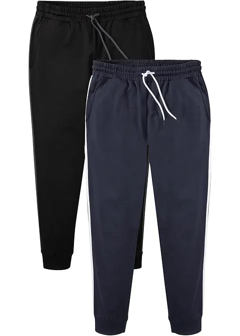 Pantaloni da jogging con dettagli a contrasto (pacco da 2), bonprix