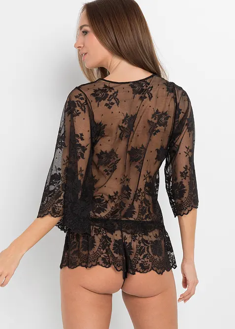 Top a maniche lunghe e panty (set 2 pezzi), bonprix